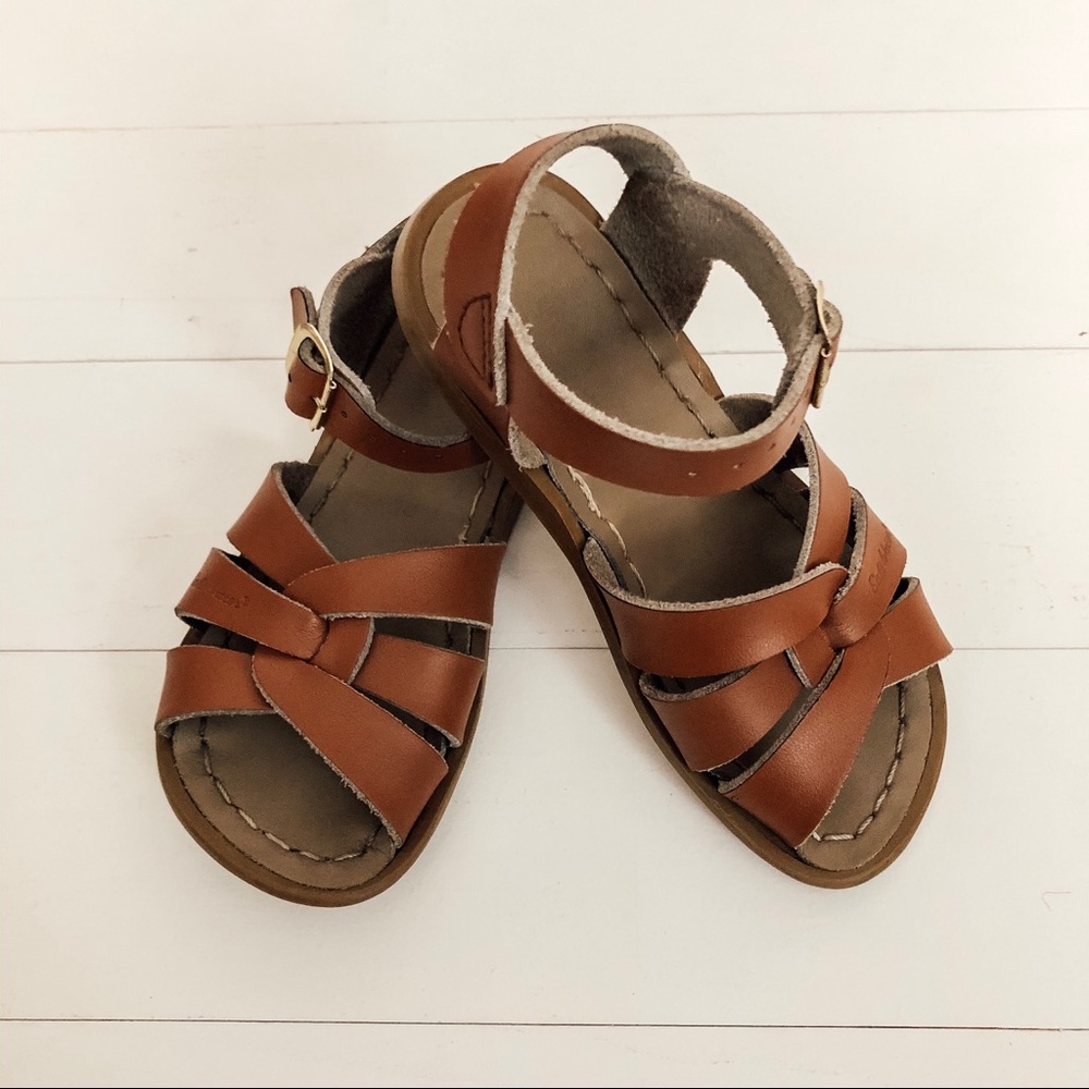 Saltwater Sandals Tan 10 Toddler